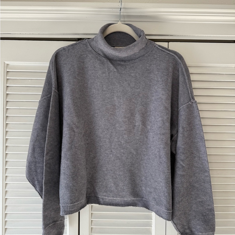 Charcoal Gray Women's Turtleneck Sweater